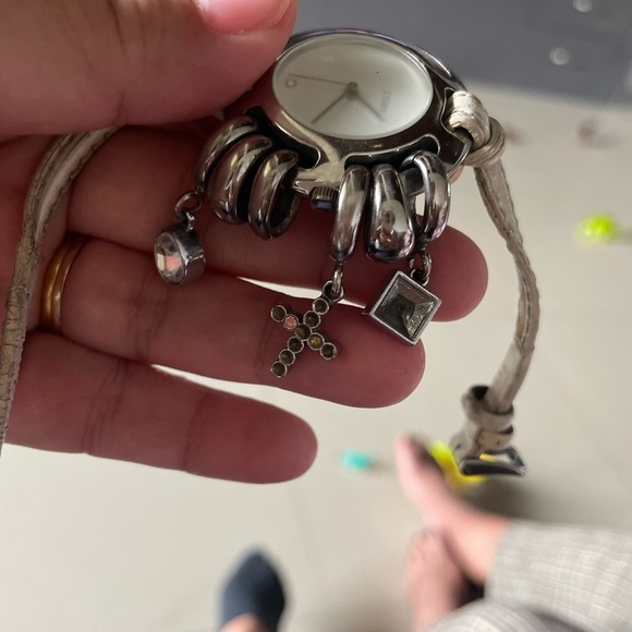 Storm watch. White leather strap. Charm bracelet watch. Used - Picture 3 of 7